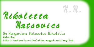 nikoletta matsovics business card